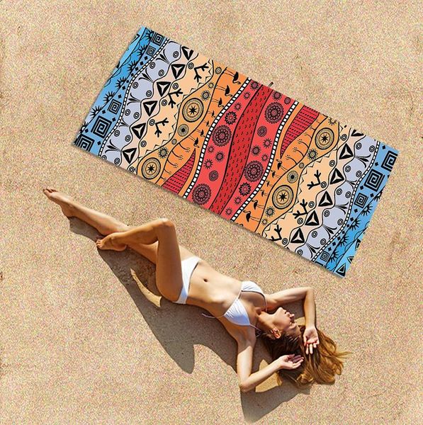 

towel european and american wind speed dry printing beach swimming light portable soft microfiber sand