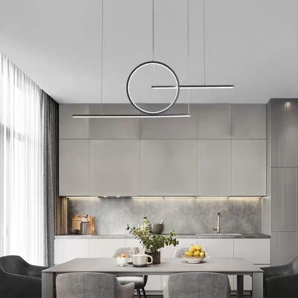 

the nordic restaurant chandelier post-modern minimalist creative bar coffee shop led line lamps pendant