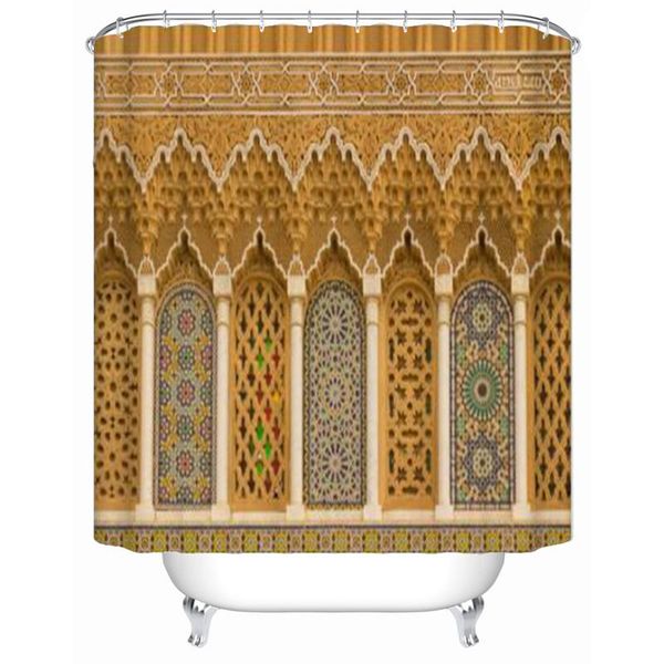 

shower curtains islamic and colorful geometric patterns curtain morocco builing decor bathroom waterproof set with hooks