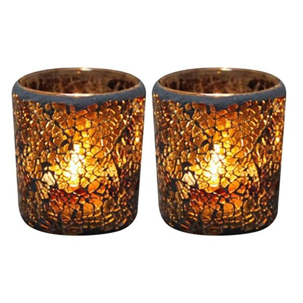

pieces of european-style amber mosaic glass candle holder confession romantic candlelight dinner bar to add atmosphere holders