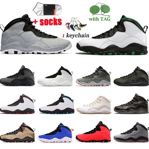 

Wholesale Top Fashion Mens Basketball Shoes Jumpman 10 10s Trainers Wings Cement Seattle Cool Grey GS Fusion RedShadow Chicago Westbrook CLA