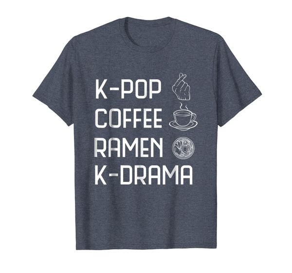 

k-pop coffee ramen k-drama funny korean fashion shirt, White;black