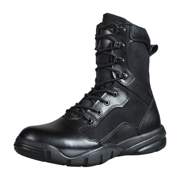 

boots tactical zipper breathable combat outdoor mountaineering shoes absorption hiking, Black
