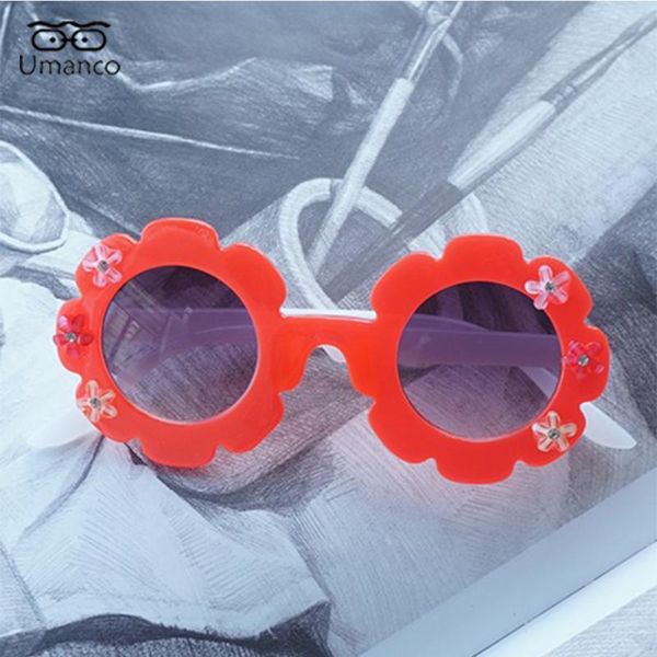 

sunglasses 2021 flower for children plastic frame ac lens anti uv400 girls eyeglasses sun shades outdoor beach travel gift, Blue