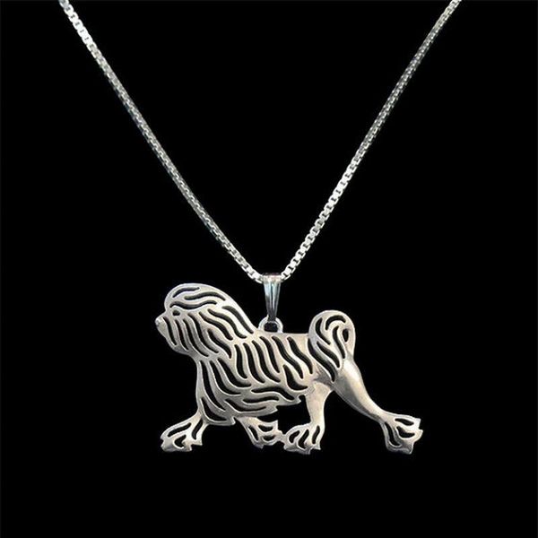 

pendant necklaces female cute pet movement lowchen drop, Silver
