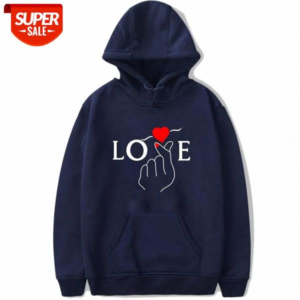 

sweatshirt love print loose men's and women's hooded sweater #ed0g, Black