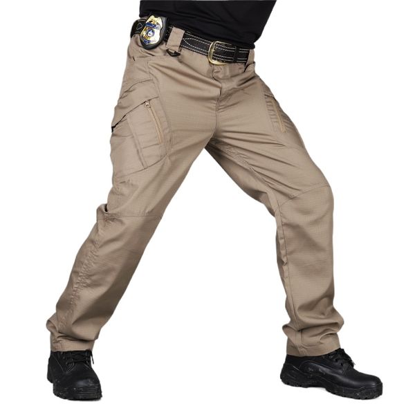 Mens Tactical Calças Múltiplas Elasticidade Militar Militar Urbano Comutador Tacitcal Calças Homens Slim Gordura Carga Pant S-6XL