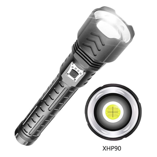 

use 18650 26650 battery led torch stylish black light 5 switch modes camping zoomable waterproof with usb flashlights torches