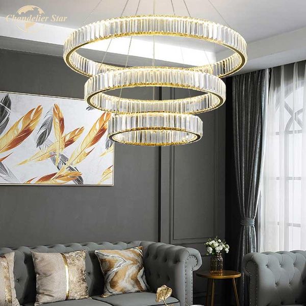 

chandeliers modern led lighting luxury crystal round gold lustre indoor lamp for living room bedroom dining villa
