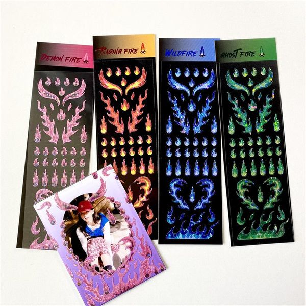 

gift wrap korean ins flame laser series stickers po star chasing card scrapbook diy manual material