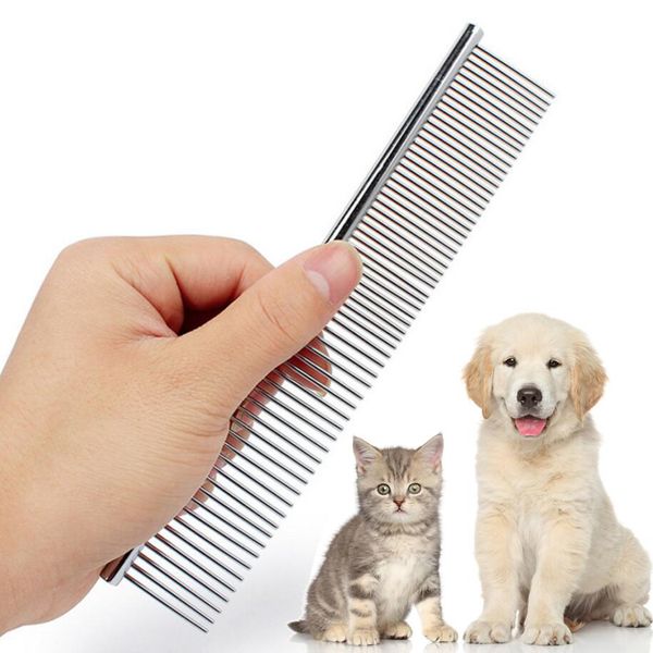Profissional Pet Grooming Fontes Anti-corrosão Pente de Grooming Para Cães Gatos Aço Inoxidável Aço Inoxidável Pet Penteado