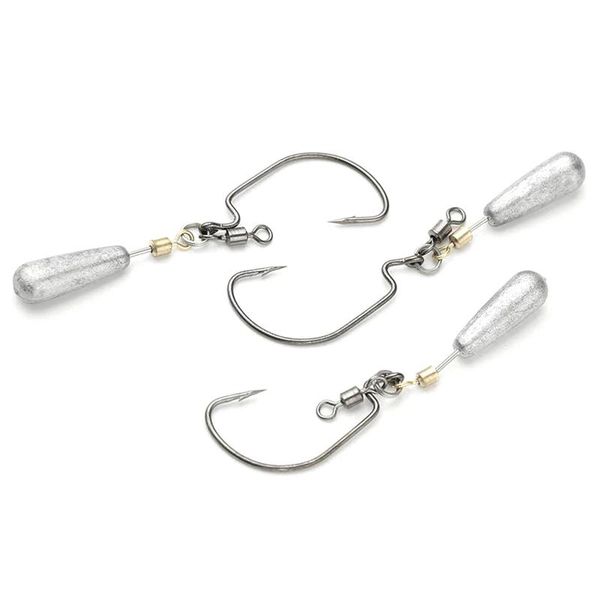 

10g long plumb weighted drop s hook carbon steel single circle fishhook fishing hooks tackle accessories