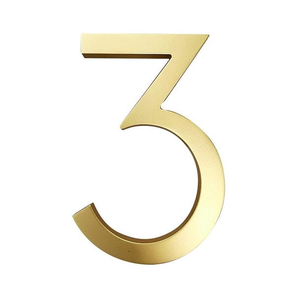 

floating house number sign golden 10cm modern building signage outdoor huisnummer numeros casa door numbers address plate#3 other hardware