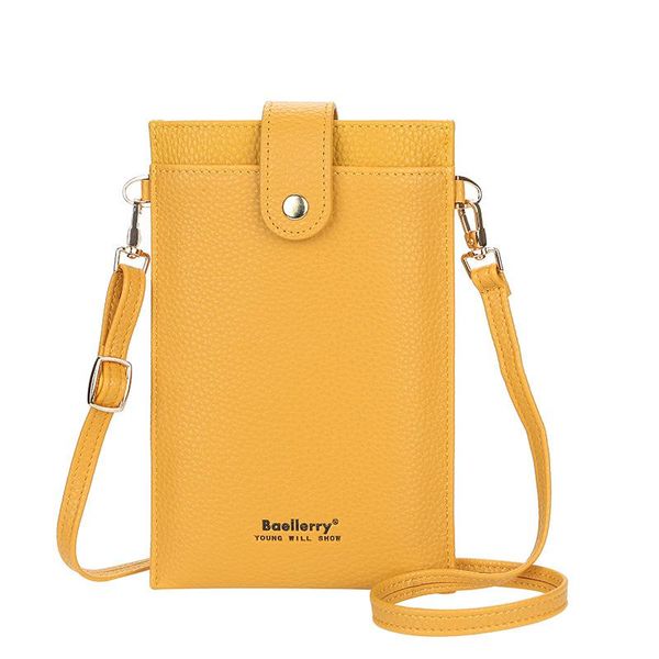 

card holders vertical ladies wallet multi-card zipper mobile phone bag korean version of ultra-thin one-shoulder messenger, Brown;gray