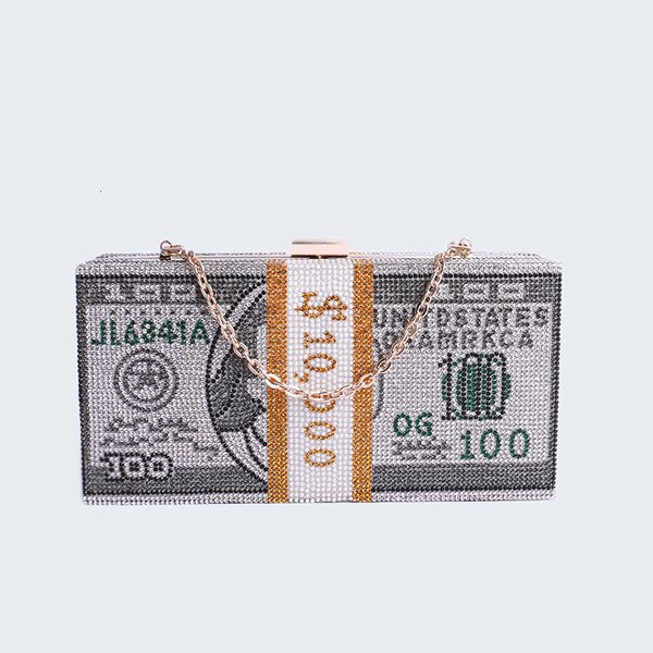

diamond inlaid dinner dollar hand messenger small square bag girl