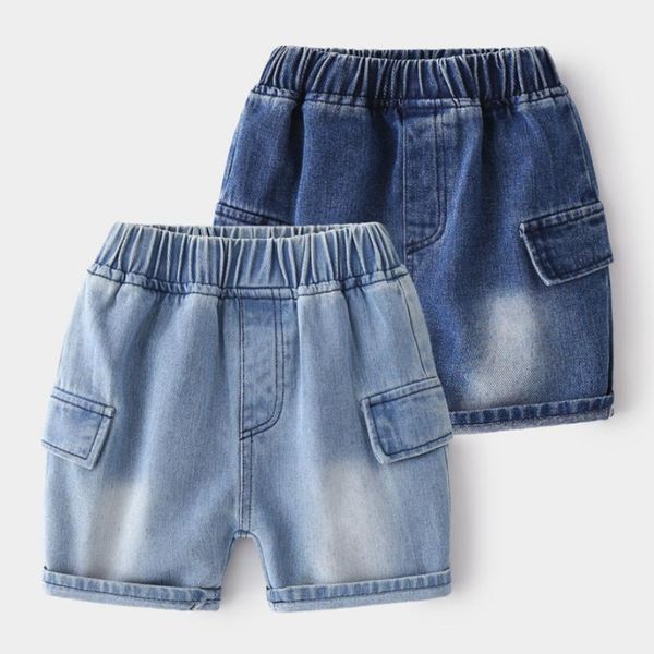 

shorts boy's casual fashion pocket thin denim fabric boys jean short pant children clothing for 2-7 years wear, Black