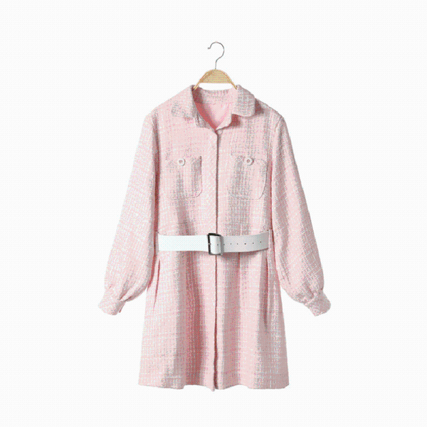 

women's trench coats hchenli brand 2021 women pink plaid blend outerwear, Tan;black