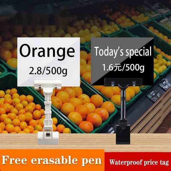 Espositore per prezzo della frutta da 5 pezzi Supermercato Etichetta per lavagna cancellabile impermeabile Cartello promozionale per prodotto acquatico fresco vegetale