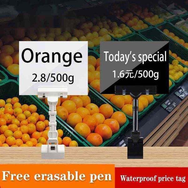 

5 pcs fruit price display stand supermarket waterproof erasable chalk board label vegetable fresh aquatic product promotional signboard