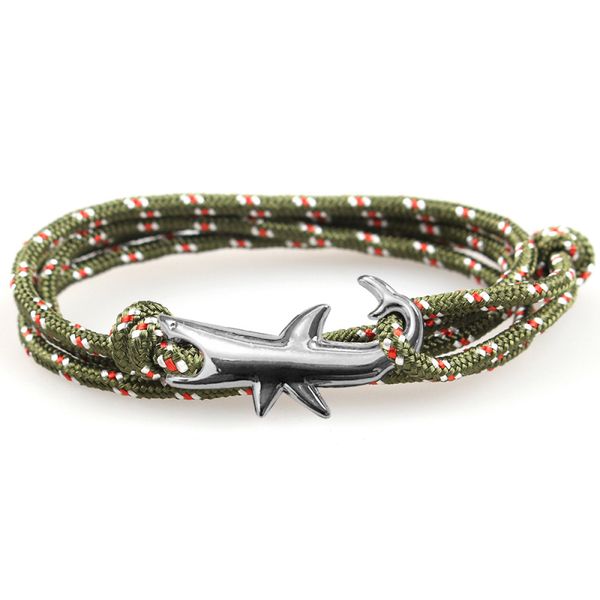 

new 75 cm long multilayered gun metal shark charm bracelet for men and women, Golden;silver