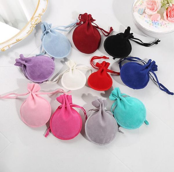 11 colori 9 * 12 cm 100 pezzi corda flanella sacchetti di velluto cuffie piccola caramella di nozze anello di imballaggio braccialetto gioielli borsa regalo ha