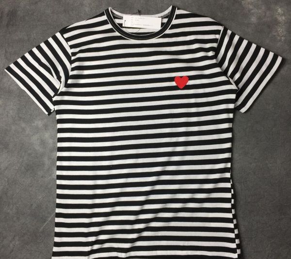 

22 color summer men t shirts women fashion printed embroidery red heart stripe wave short sleeve t-shirts love cotton outdoor casual sport h, White;black