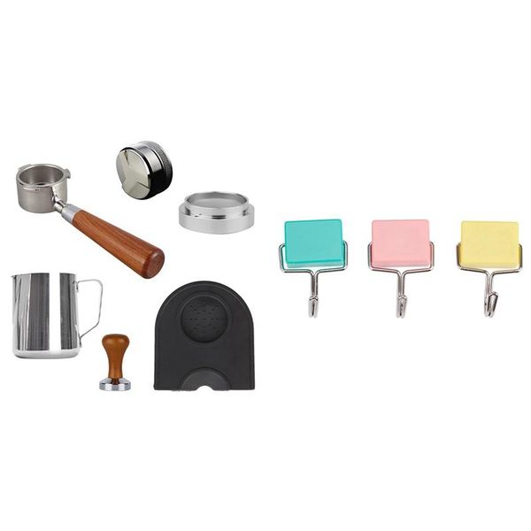 

super suction magnetic hooks stick hook with coffee utensil sets bottomless portafilter & rails