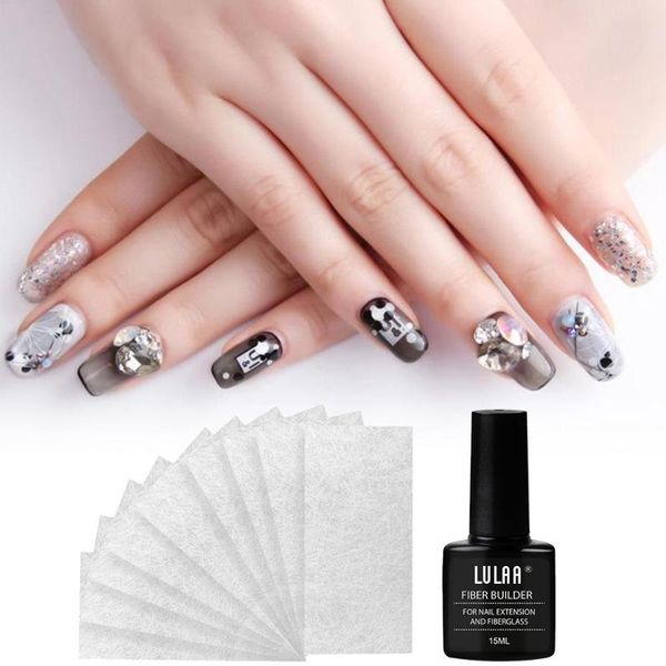 

nail art kits extension glue fiber sheet set paperless reinforcement extended enhancement fluid beauty tools