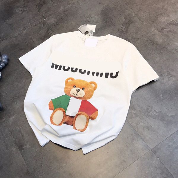 

design clothing red and green printed cartoon 3d three-dimensional short couple t-shirt cotton quality half sleeve qingdao, White