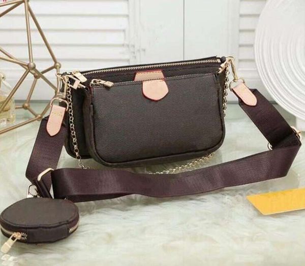 

3 piece set multi pochette accessories bags women crossbody bag genuine leather handbags purses lady totebag coin purse three item