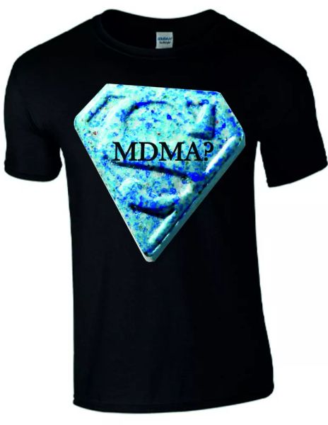 

mdma festival t shirt black, White;black