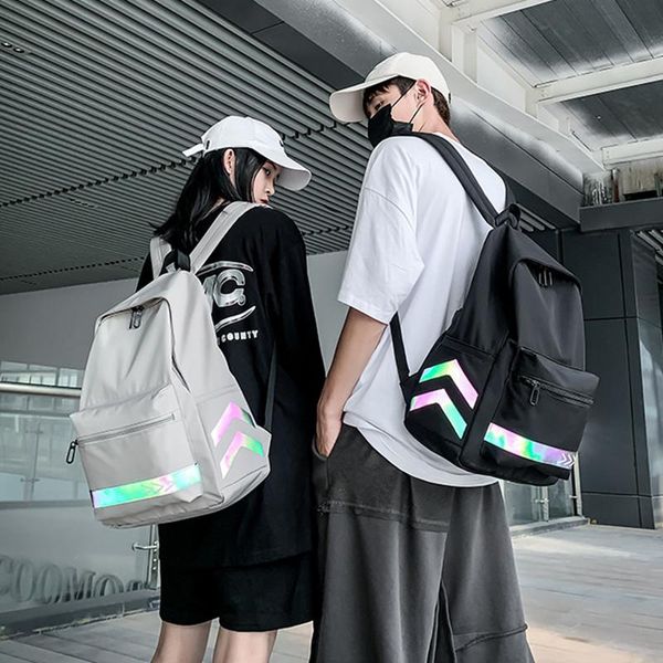 

backpack reflective large-capacity women 2021 simple campus middle school student schoolbag