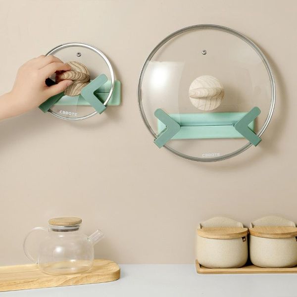 

punch-pot cover rack wall-mounted kitchen shelf adjustable cutting board storage & organization