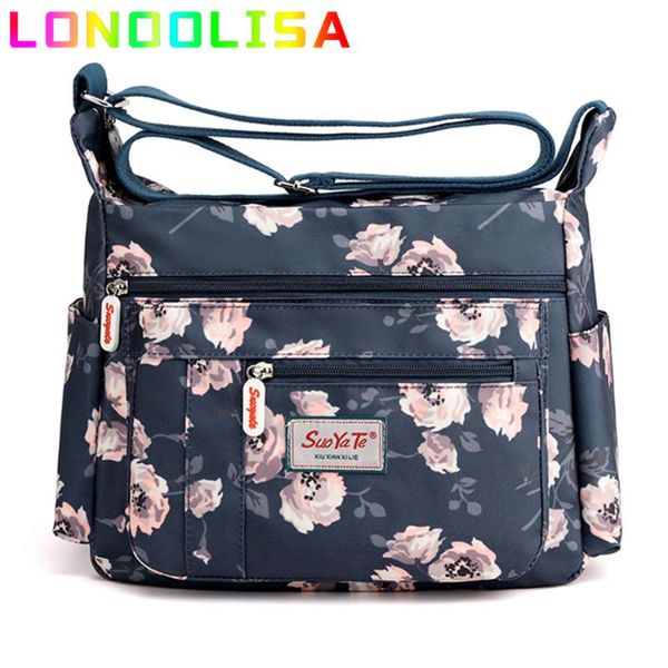 

evening bags multi-flowers color handbags large capacity casual travel 3 layers women shoulder waterproof nylon messenger