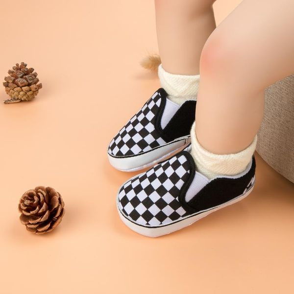 

first walkers kidsun born baby canvas shoes classical patch toddler walker infant boy girl soft-sole flat cotton crib