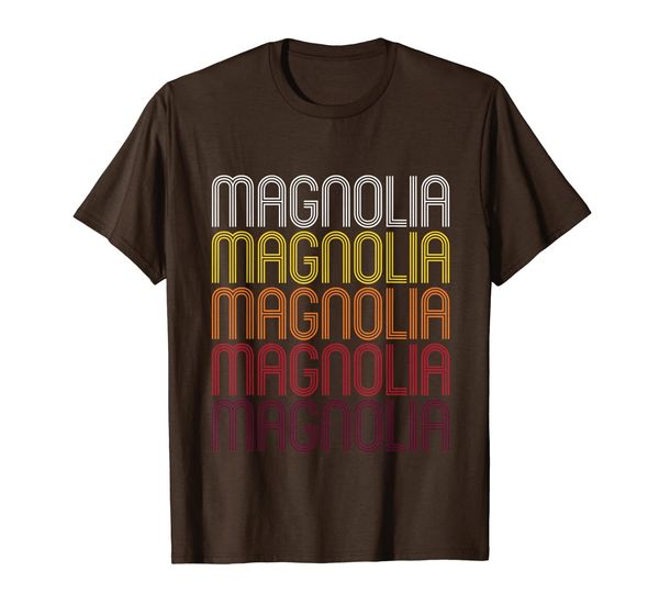 

magnolia retro wordmark pattern - vintage style t-shirt, White;black