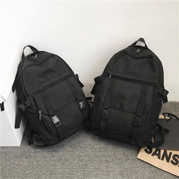 

backpack men's fashion brand korean simple large capacity and women's solid color college students' s