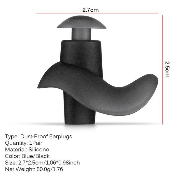 

pair soft ear plugs sound insulation silicone waterproof dust-proof earplugs diving swimming accessories easy installation pool &