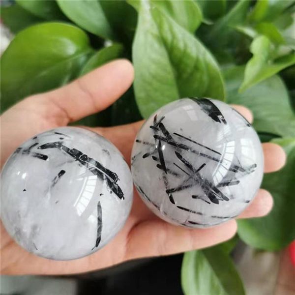 

decorative objects & figurines black tourmaline ball natural stones quartz gems minerals crystals healing reiki gemstones sphere home decora