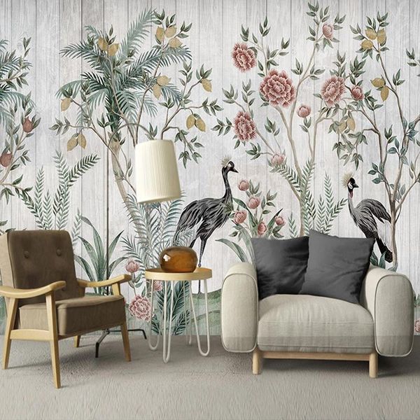 

wallpapers custom 3d wall mural wallpaper pastoral flowers birds po papers study bedroom living room sofa tv background home decor