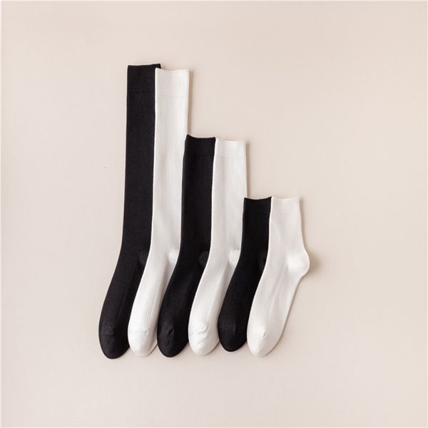 

autumn winter black white middle double thick thread cotton college style