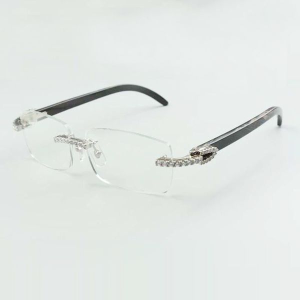 montatura per occhiali di design diamanti infiniti 3524012 con corna di bufalo testurizzate nere naturali, dimensioni: 55-18-140 mm