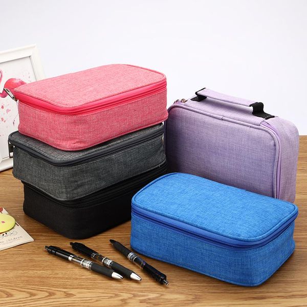 

arrival 72 holder pen colored pencil case portable zipper bag art supplies high capacity for student office supply bags