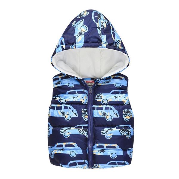 

vest toddler baby girls boys waistcoats coats sleeveless hooded jackets car girl warm outerwear winter clothes for kids cm, Blue