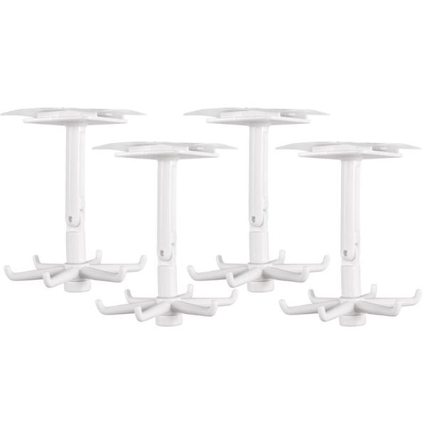 

hooks & rails 1 set 4pcs multi-function rotating punch storage hangers (black)