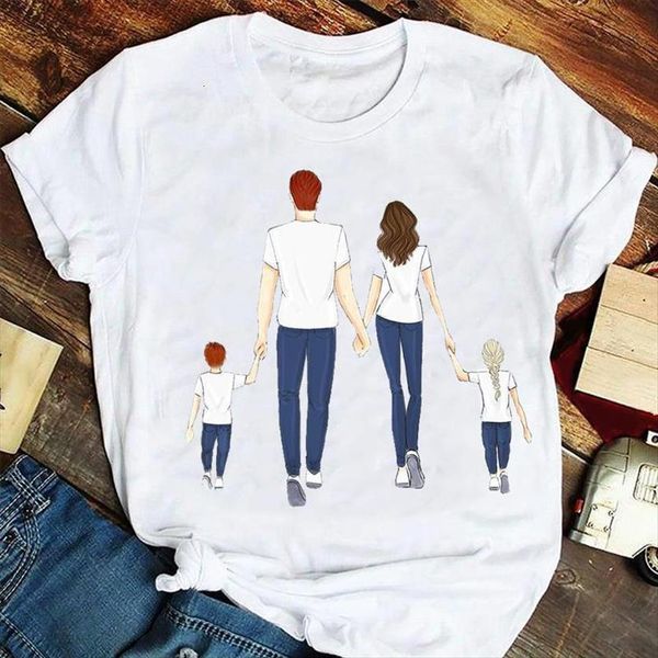 

fashion 90s happy family women t shirt trend style mother mom mama cartoon tshirts clothes graphic lady print female, White