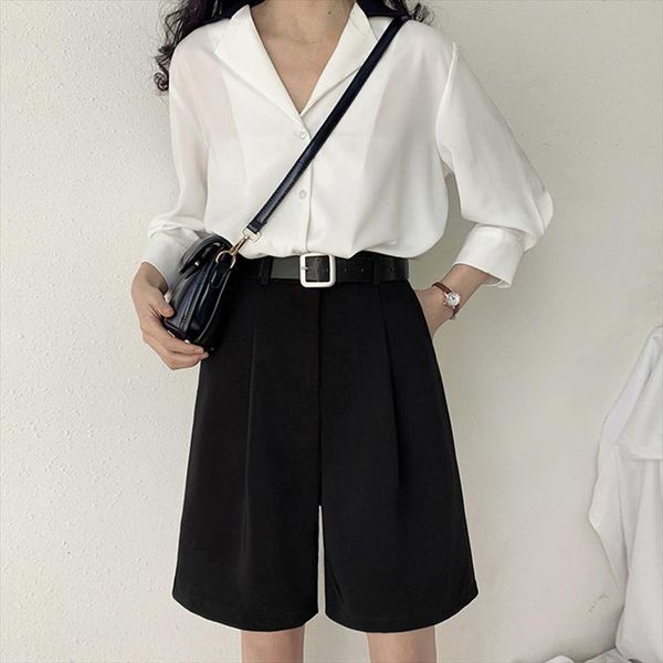 

high waist harajuku size suit women shorts black gray summer clothing, White;black