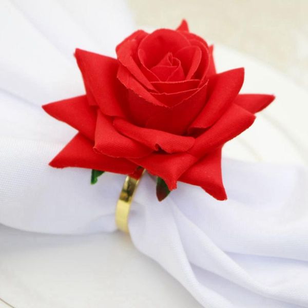 

napkin rings 3pcs simulated rose buckles el wedding decor valentine's day button