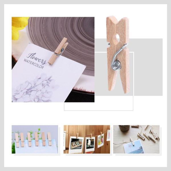 

100pcs 2.5cm wooden clothespins clothes pegs clothing & wardrobe storage