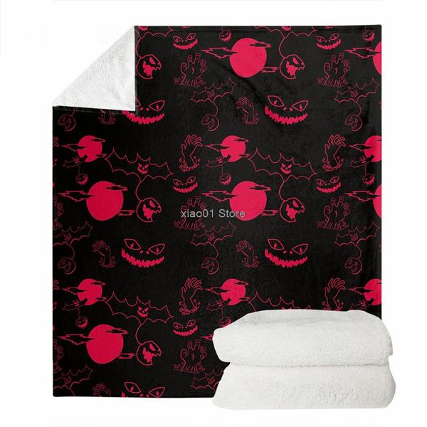 

blankets autumn/summer sofa soft fleece throw for men halloween bat pattern adults room large warm plush blanket
